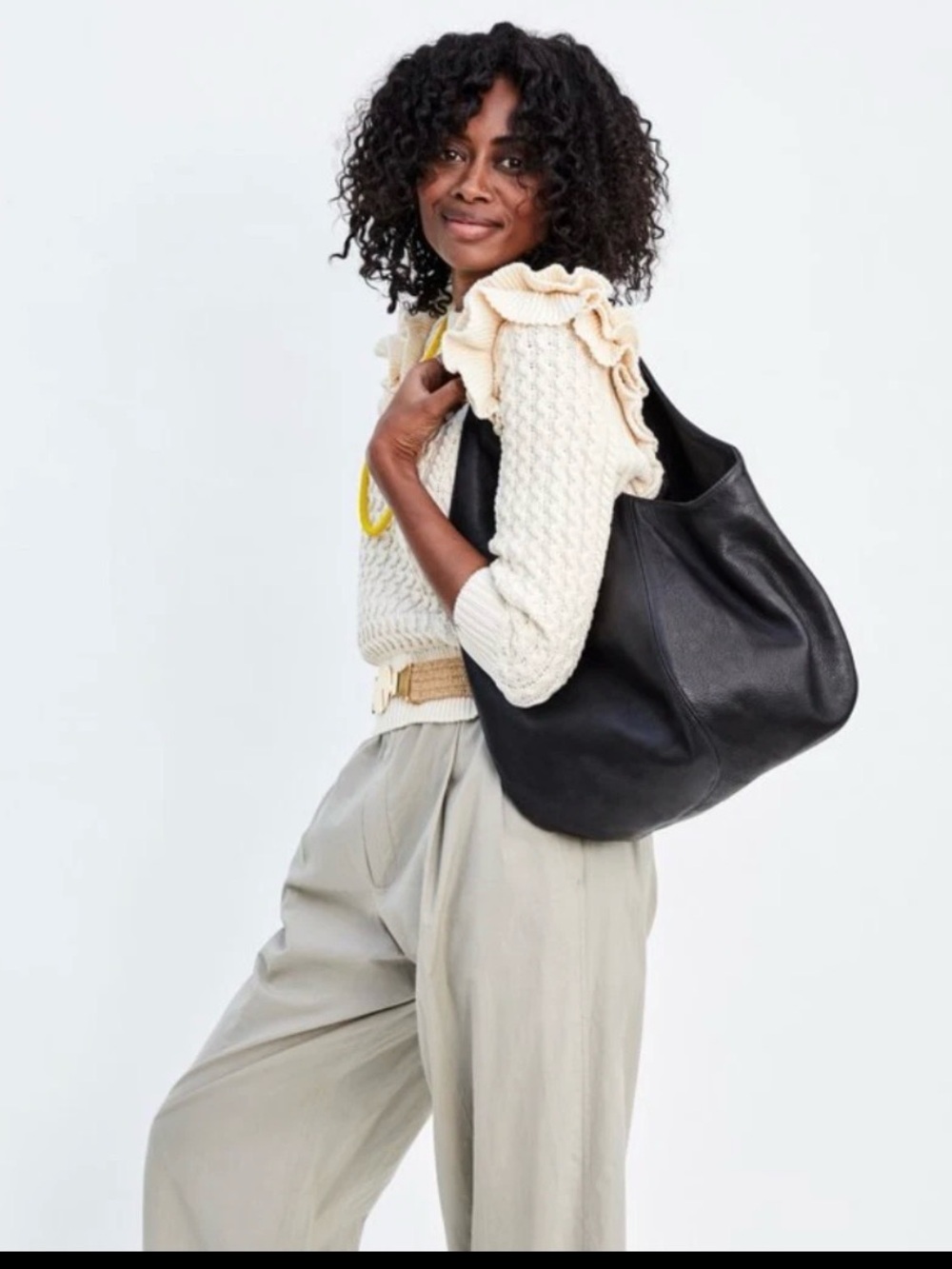 Clare V. Bando Leather Shoulder Bag
